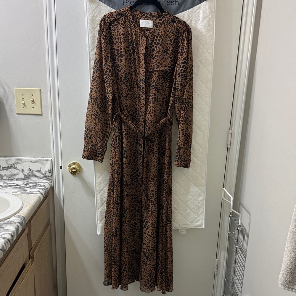 Banana Republic Factory Brown Animal Print Maxi Dress